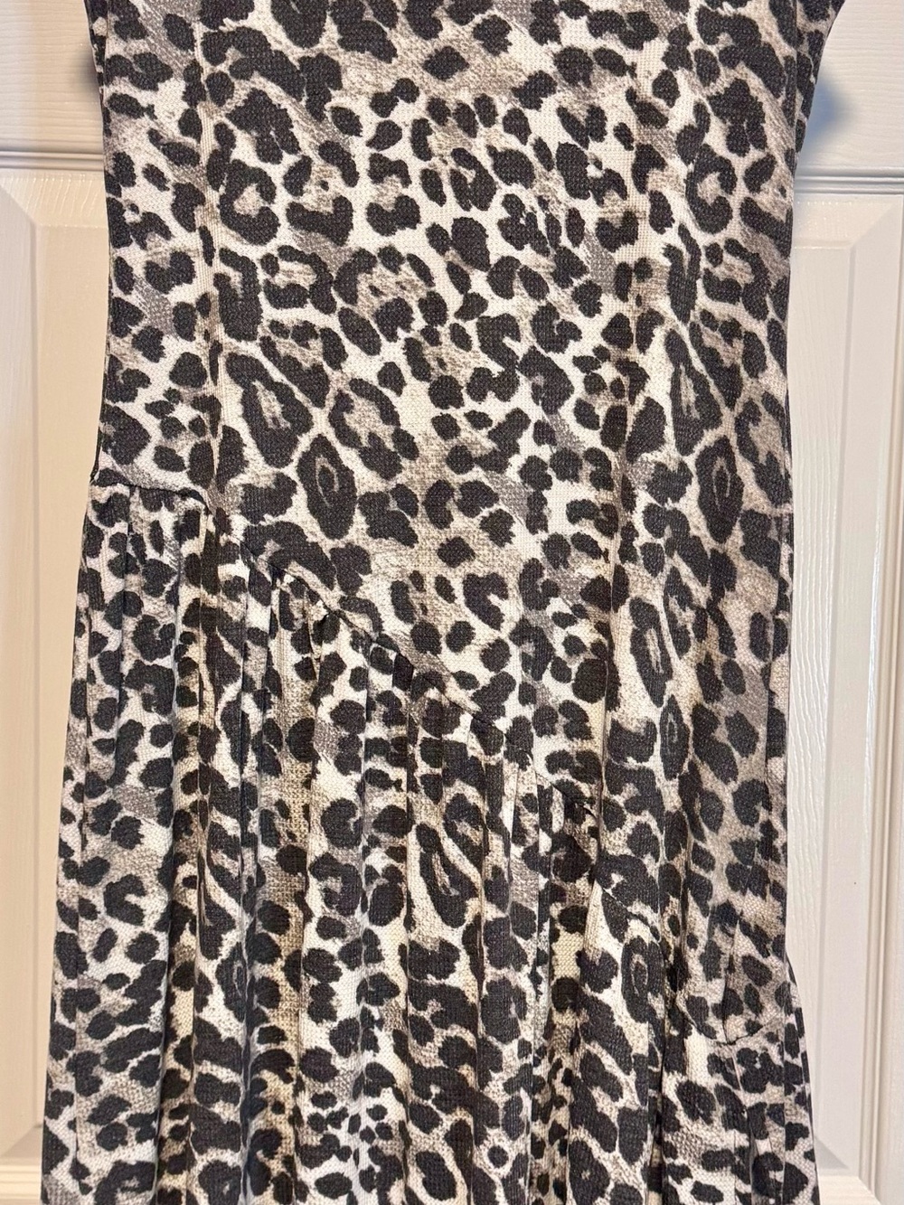 white birch Leopard Print Asymmetrical Tiered Skirt - Black & Cream